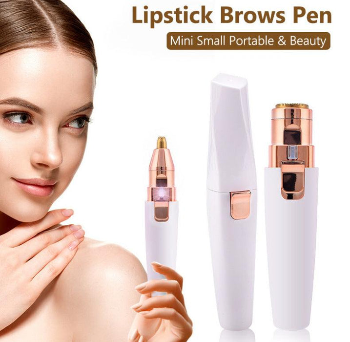 USB Charging Lipstick Shaver 2 In 1 Mini Electric Eyebrow Trimmer Facial Shaver Hair Removal Instrument - EverWindy Market