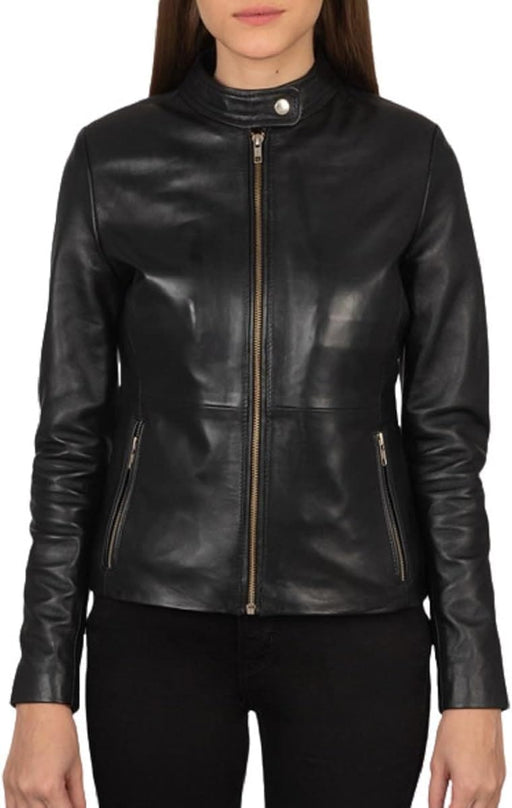 Women's Genuine Lambskin Vintage Motorcycle Biker Leather Jacket- Winter Wear - EverWindy Market