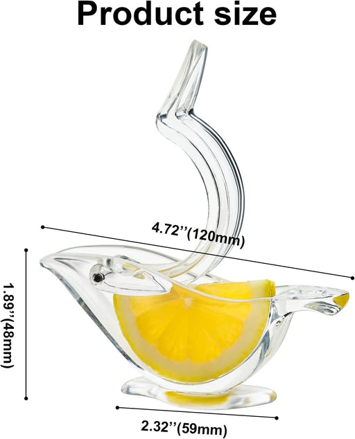 2 Pack Bird Lemon Squeezer, Lemon Juicer Acrylic Manual Juice Lime Squeezer Bird Shape Lemon Slice Wedge Squeezer (2)