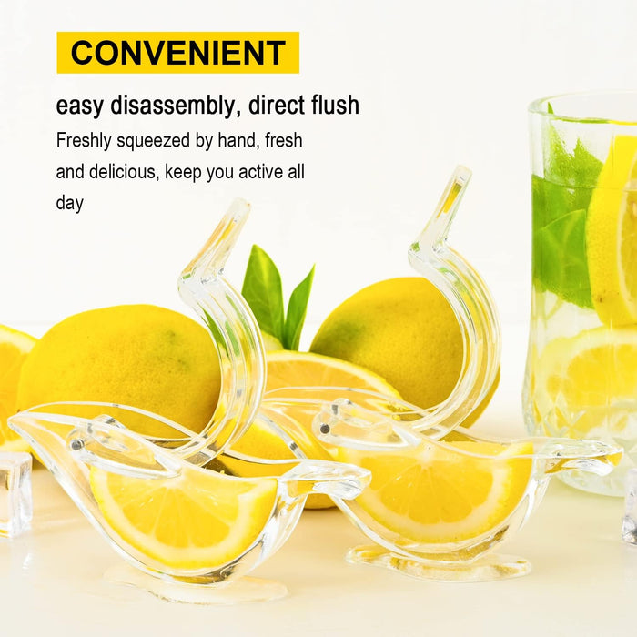 2 Pack Bird Lemon Squeezer, Lemon Juicer Acrylic Manual Juice Lime Squeezer Bird Shape Lemon Slice Wedge Squeezer (2)