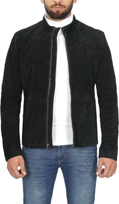 Suede Leather Jacket Men – Real Lambskin Suede Casual Leather Jackets For Men