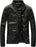 Men's black  Casual Zip Up Slim Bomber Faux Leather Jacket  men's black biker jacket