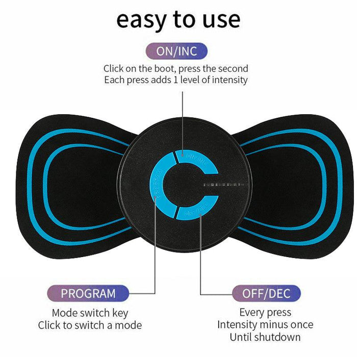 Portable Mini Electric Neck Back Body Massager Cervical Massage Stimulator Pain Relief Massage Patch With USB Charging Cable - EverWindy Market