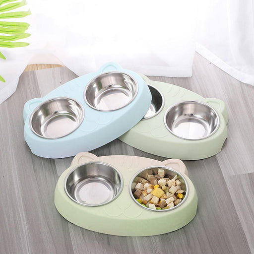 Dog Bowls Double Dog Water And Food Bowls Stainless Steel Bowls With Non-Slip Resin Station, Pet Feeder Bowls For Puppy Medium Dogs Cats - EverWindy Market