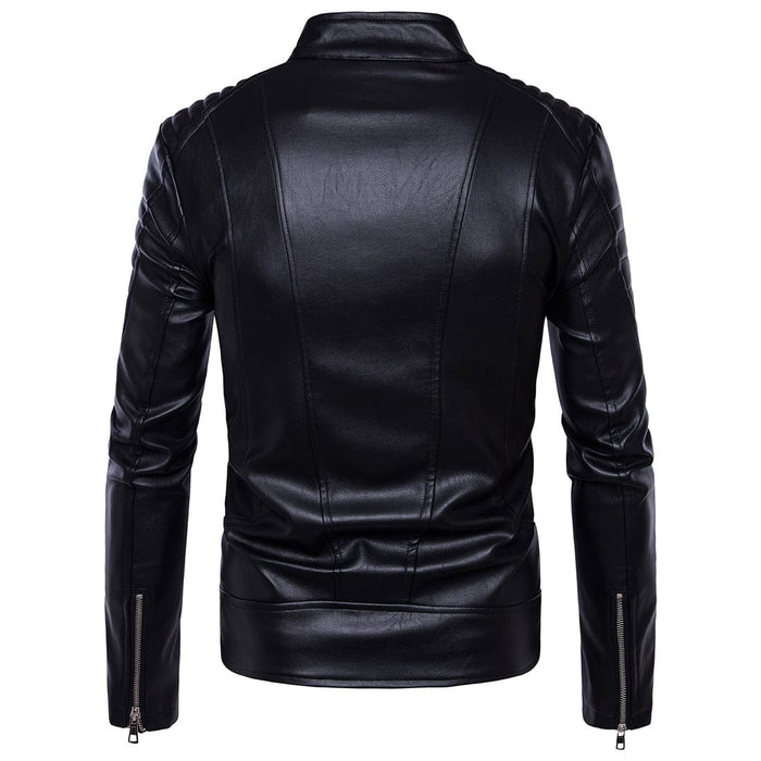 Mens Bomber Jackets Fashion Men Faux Leather Coat Zipper Overcoat Motor Jacket Motorcycle Bikers Punk Man Brand Top Clothing - EverWindy Market